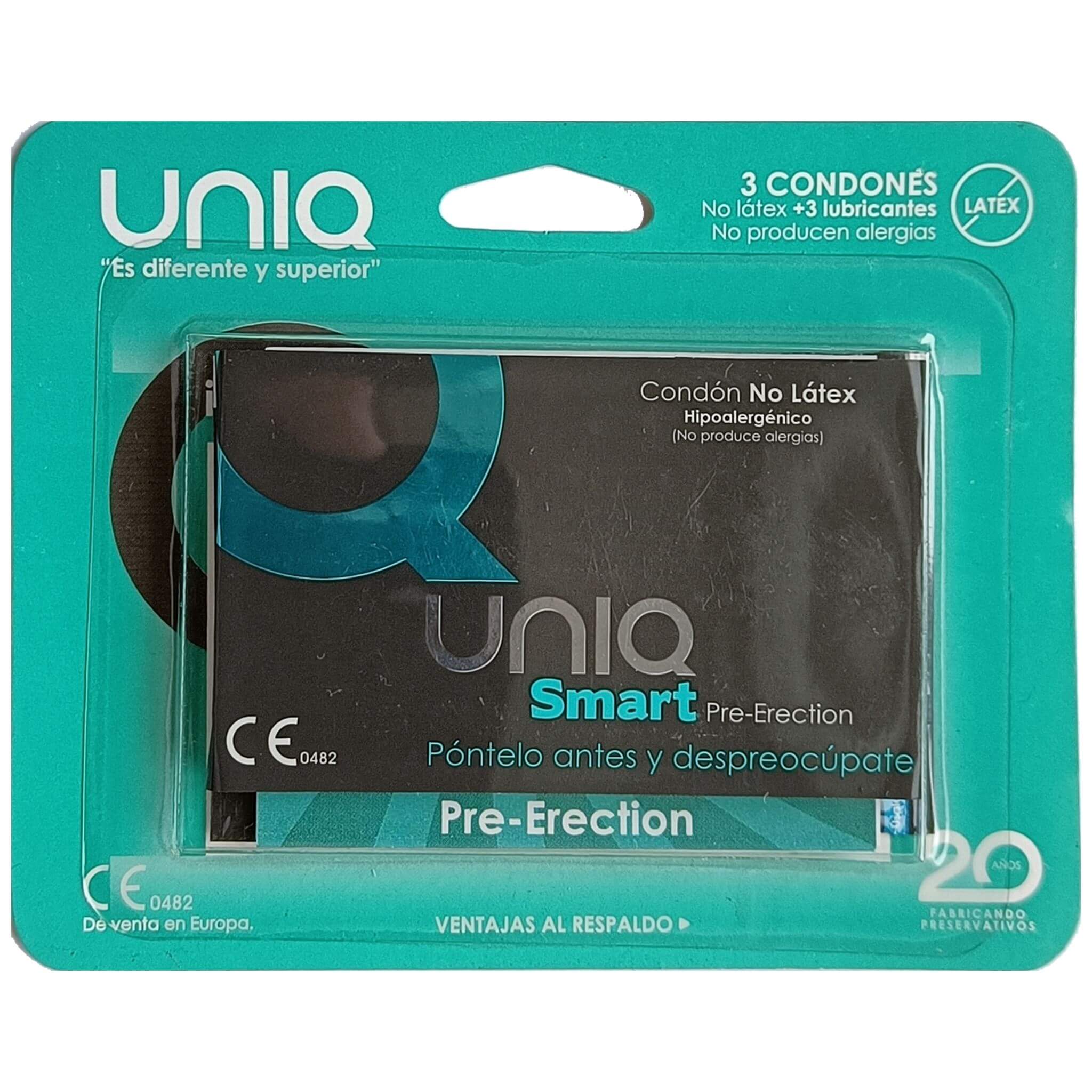 UNIQ Smart -  lateksiton hartsikondomi, 3 kpl