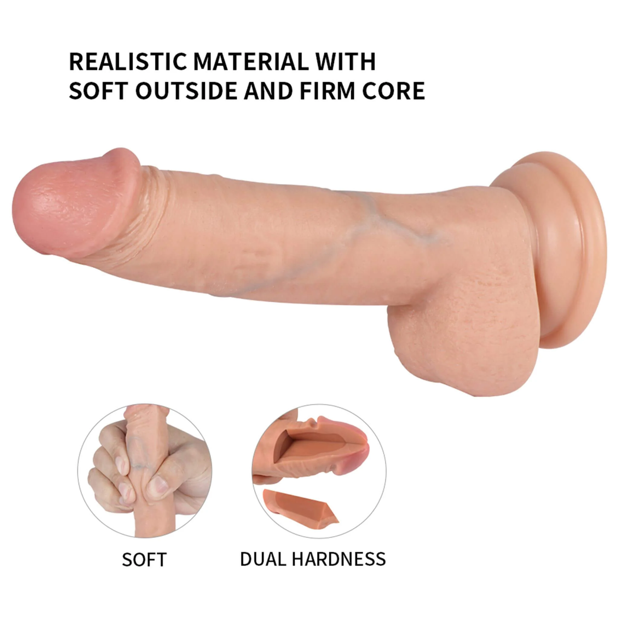 Realistinen dildo, 17,5 cm - Image 5